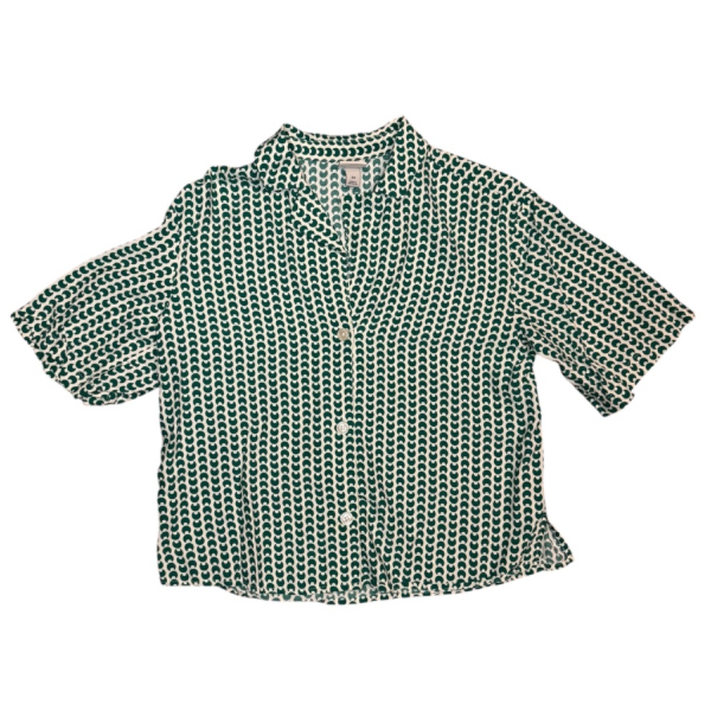 A New Day Green and White Patterned Shirt